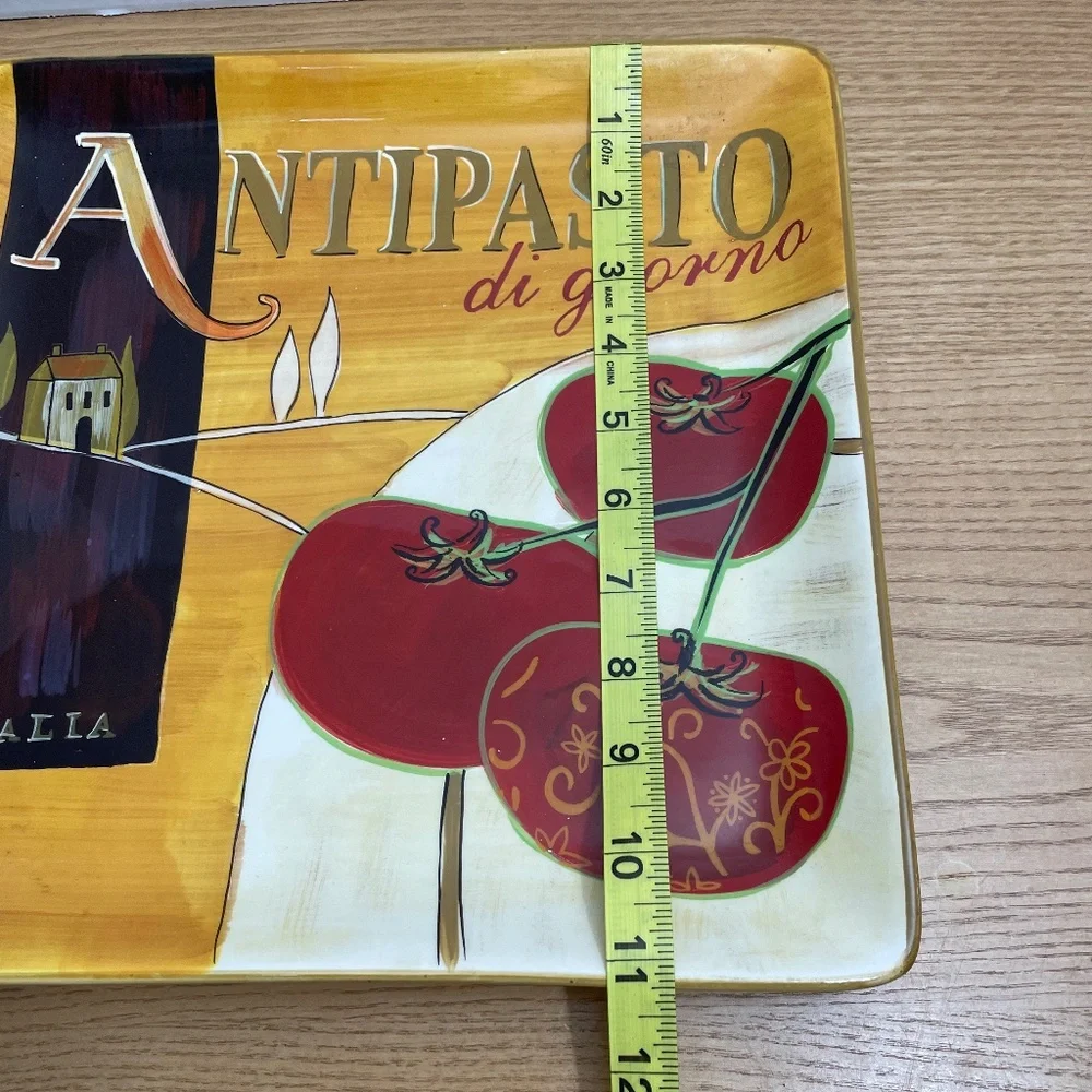Pier 1 Cucina Dinner Plate Antipasto di Giorno Hand Painted Earthenware 11
